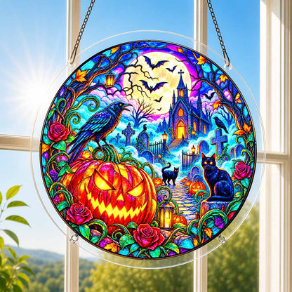 Acrylic Jigsaw Puzzle Suncatcher - Raven Graveyard