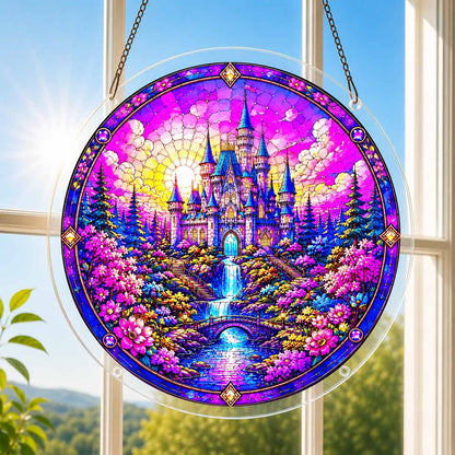 Acrylic Jigsaw Puzzle Suncatcher - Castle Garden