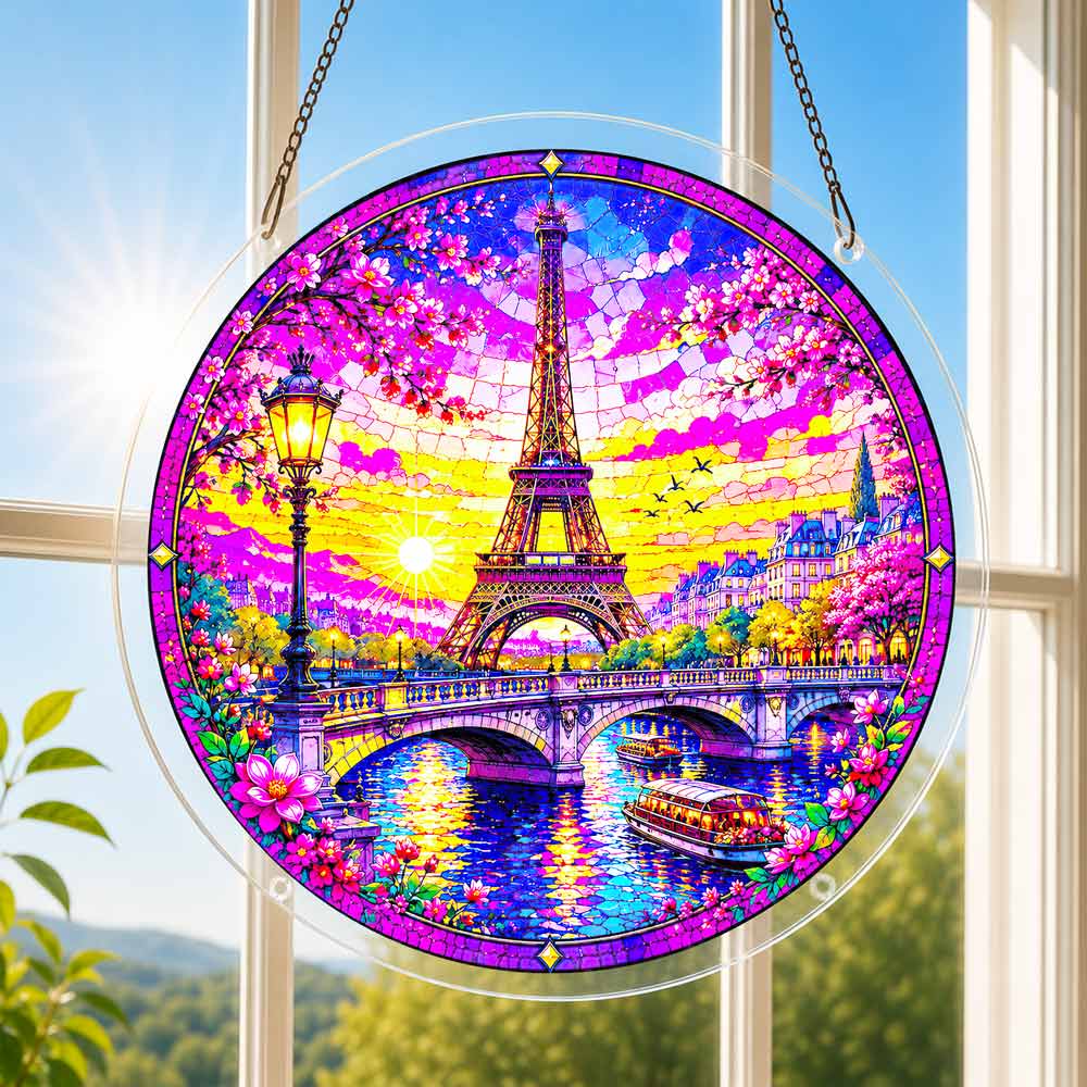 Acrylic Jigsaw Puzzle Suncatcher - Paris Love