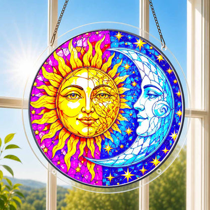 Acrylic Jigsaw Puzzle Suncatcher - Sun & Moon