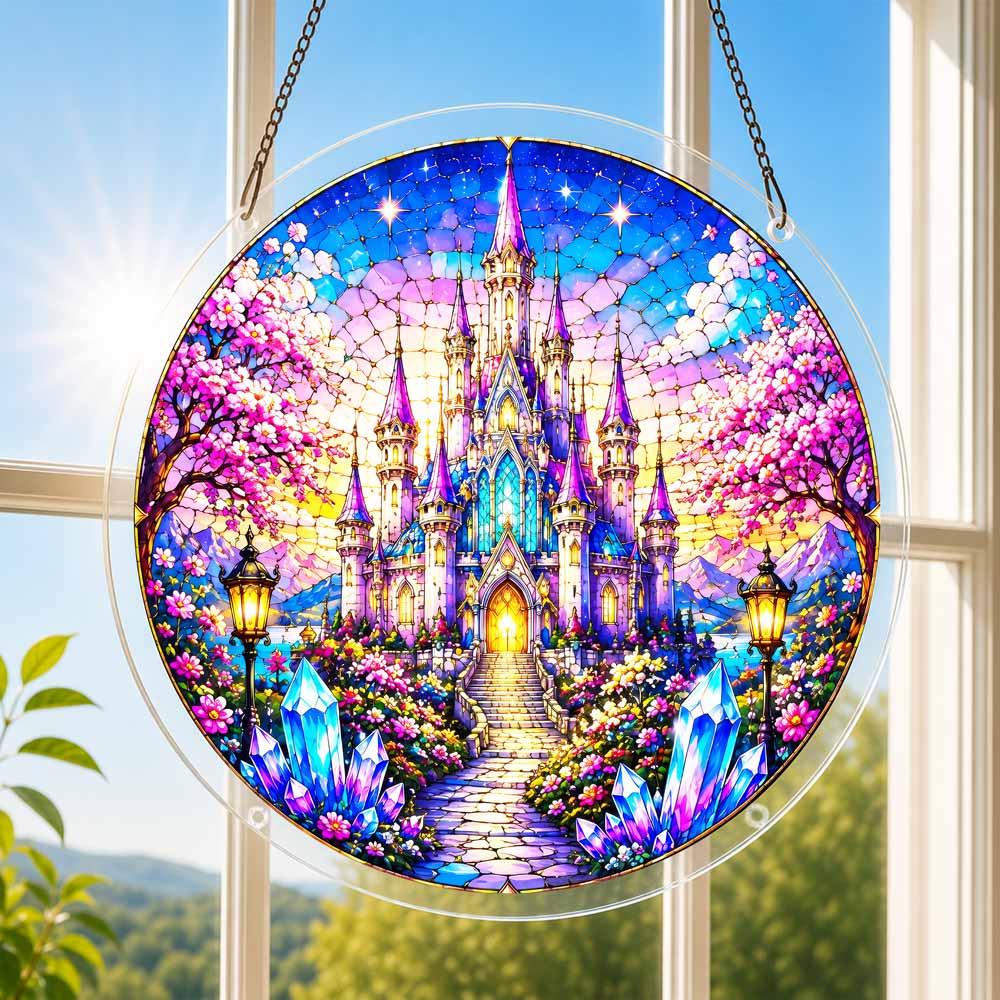 Acrylic Jigsaw Puzzle Suncatcher - Castle Medallion