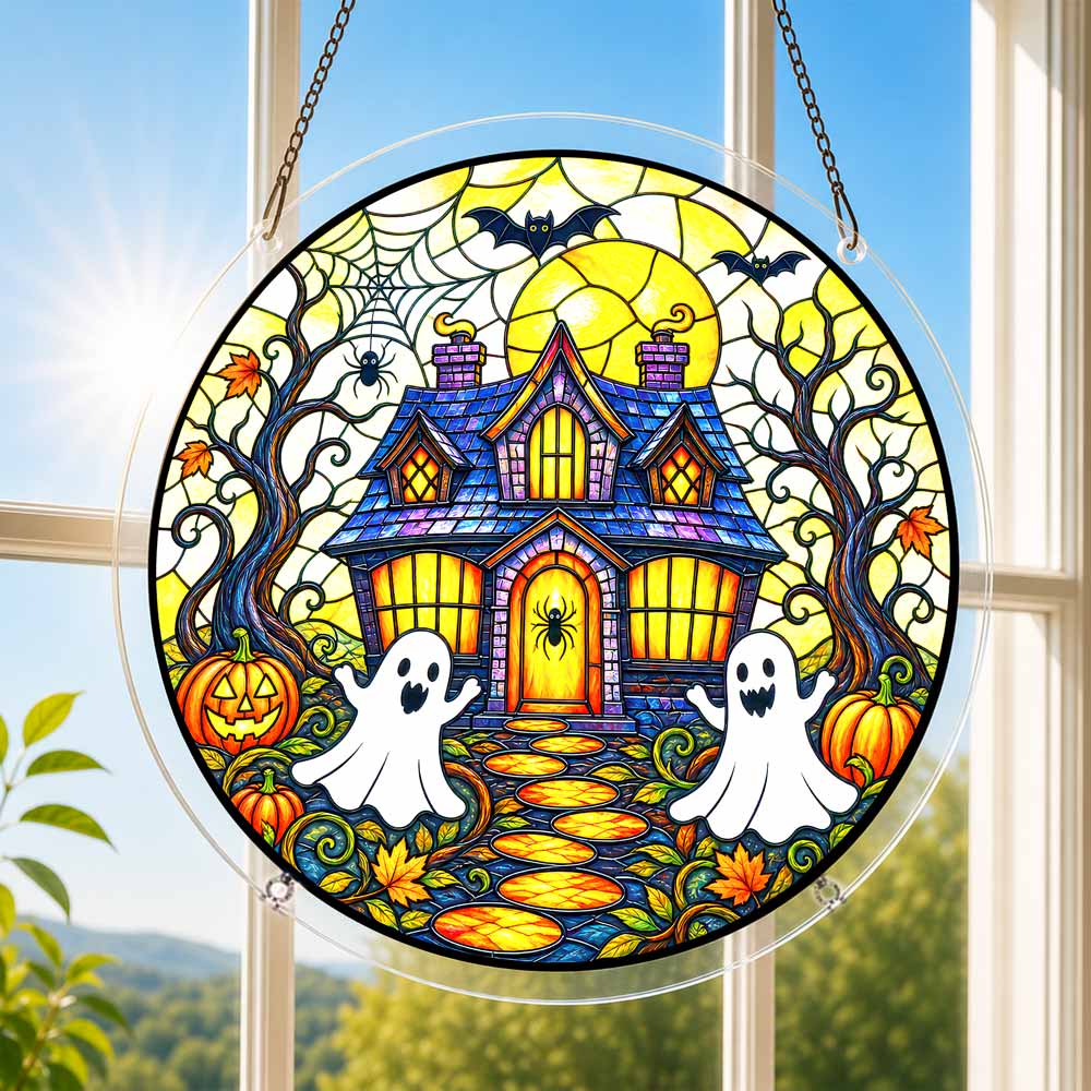 Acrylic Jigsaw Puzzle Suncatcher - Ghost Cottage