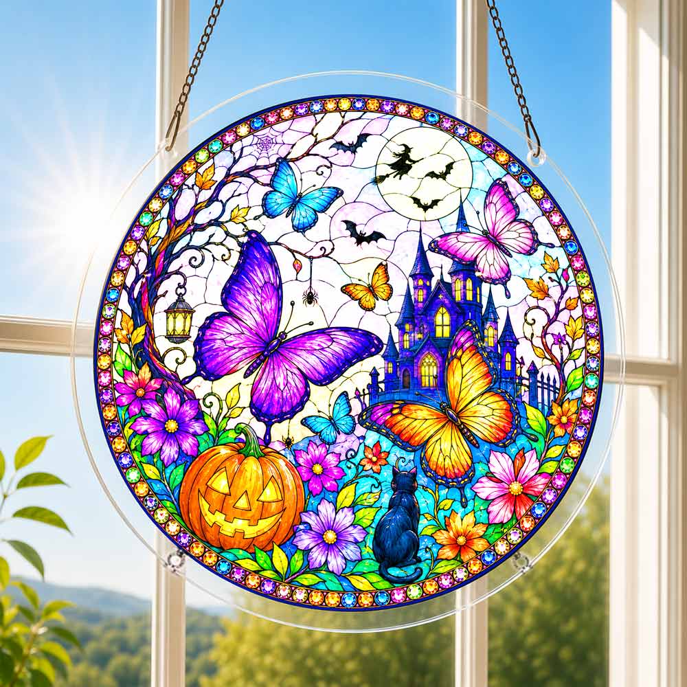 Acrylic Jigsaw Puzzle Suncatcher - Butterfly Halloween