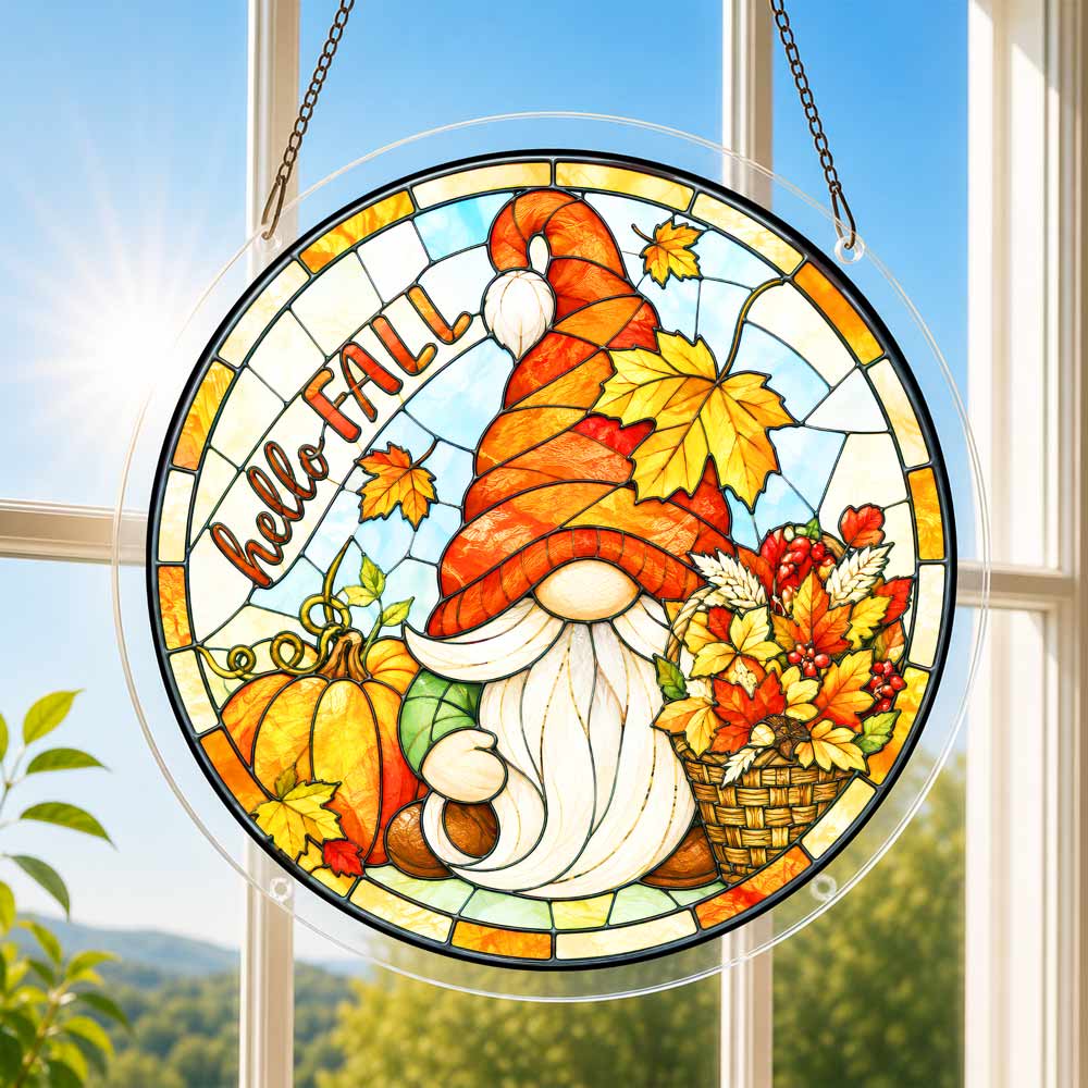 Acrylic Jigsaw Puzzle Suncatcher - Hello Fall