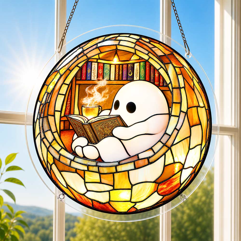 Acrylic Jigsaw Puzzle Suncatcher - Reading Ghost
