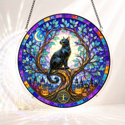 Acrylic Jigsaw Puzzle Suncatcher - Mystic Cat