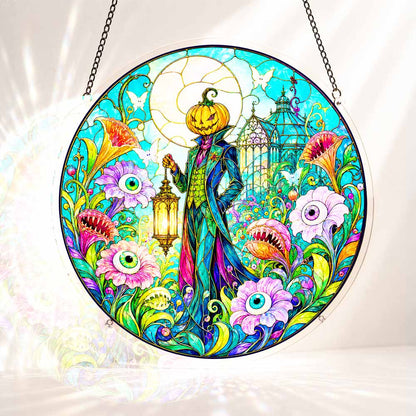 Acrylic Jigsaw Puzzle Suncatcher - Pumpkin Scarecrow