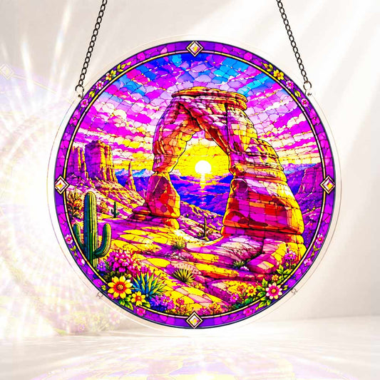 Acrylic Jigsaw Puzzle Suncatcher - Desert Sunset