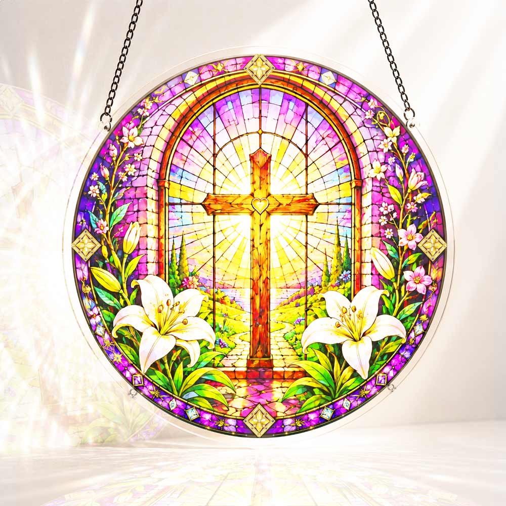 Acrylic Jigsaw Puzzle Suncatcher - Cross Medallion