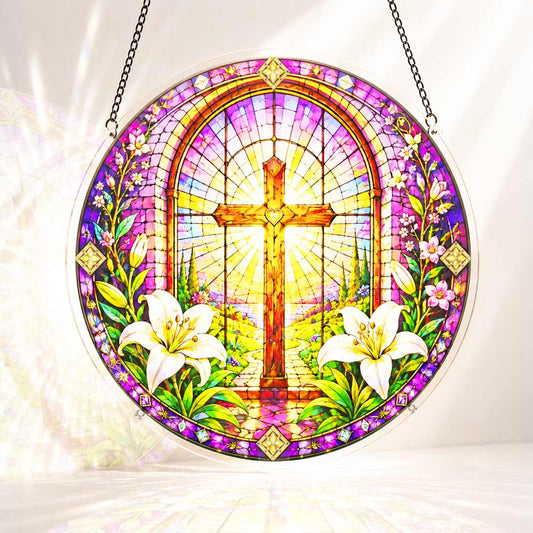 Acrylic Jigsaw Puzzle Suncatcher - Cross Medallion