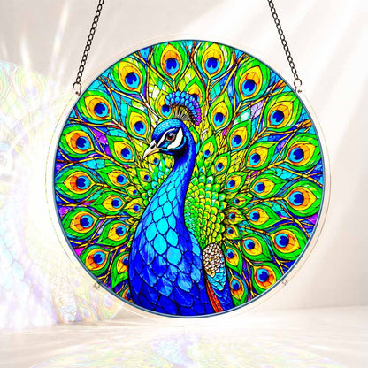 Acrylic Jigsaw Puzzle Suncatcher - Peacock Bloom