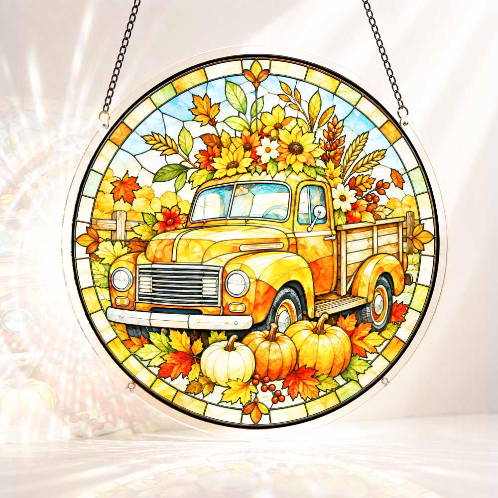 Acrylic Jigsaw Puzzle Suncatcher - Harvest Truck