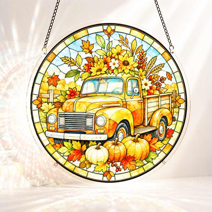 Acrylic Jigsaw Puzzle Suncatcher - Harvest Truck