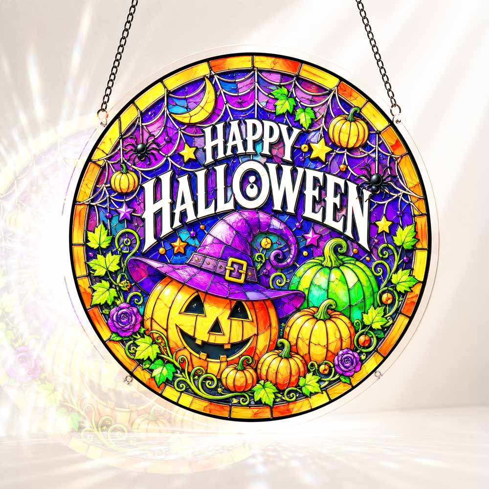 Acrylic Jigsaw Puzzle Suncatcher - Happy Halloween