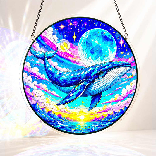Acrylic Jigsaw Puzzle Suncatcher - Cosmic Whale