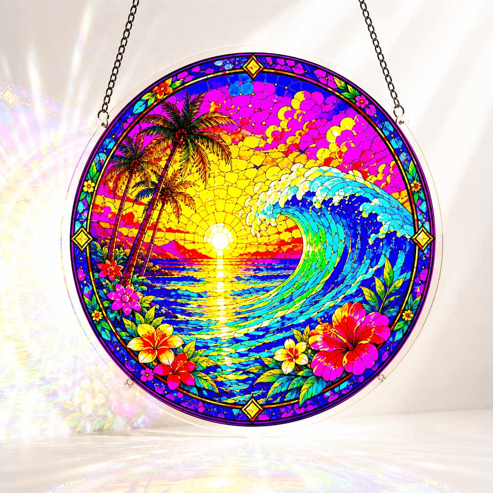 Acrylic Jigsaw Puzzle Suncatcher - Hawaiian Wave