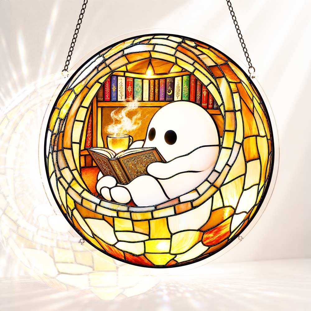 Acrylic Jigsaw Puzzle Suncatcher - Reading Ghost