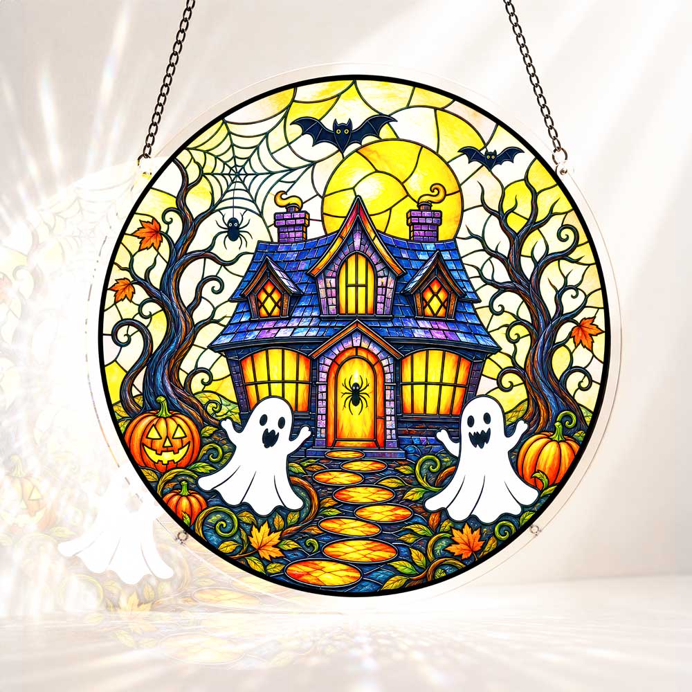 Acrylic Jigsaw Puzzle Suncatcher - Ghost Cottage