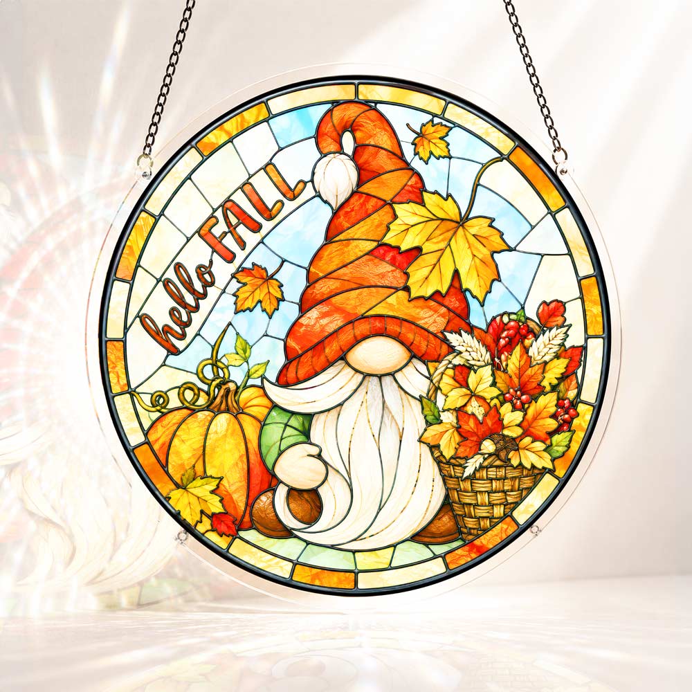 Acrylic Jigsaw Puzzle Suncatcher - Hello Fall