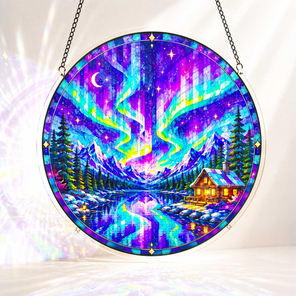 Acrylic Jigsaw Puzzle Suncatcher - Winter Retreat