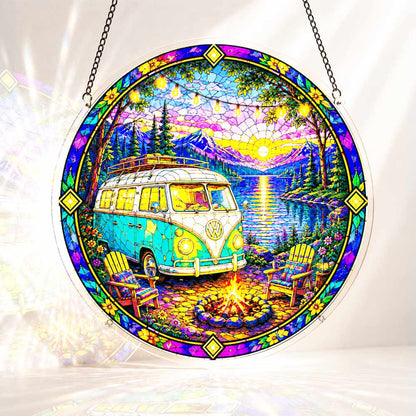 Acrylic Jigsaw Puzzle Suncatcher - Lakeside Camper
