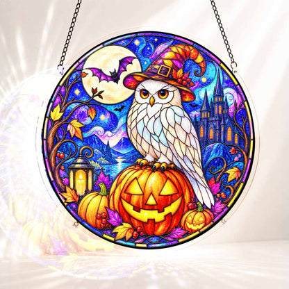 Acrylic Jigsaw Puzzle Suncatcher - Witch Owl