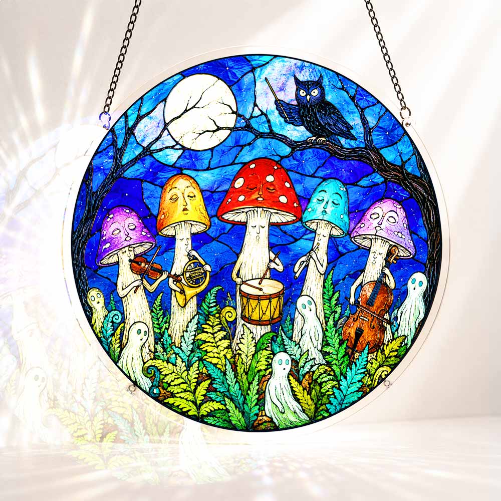 Acrylic Jigsaw Puzzle Suncatcher - Magic Mushrooms