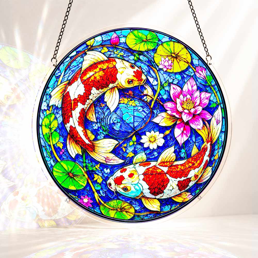 Acrylic Jigsaw Puzzle Suncatcher - Koi Yin Yang