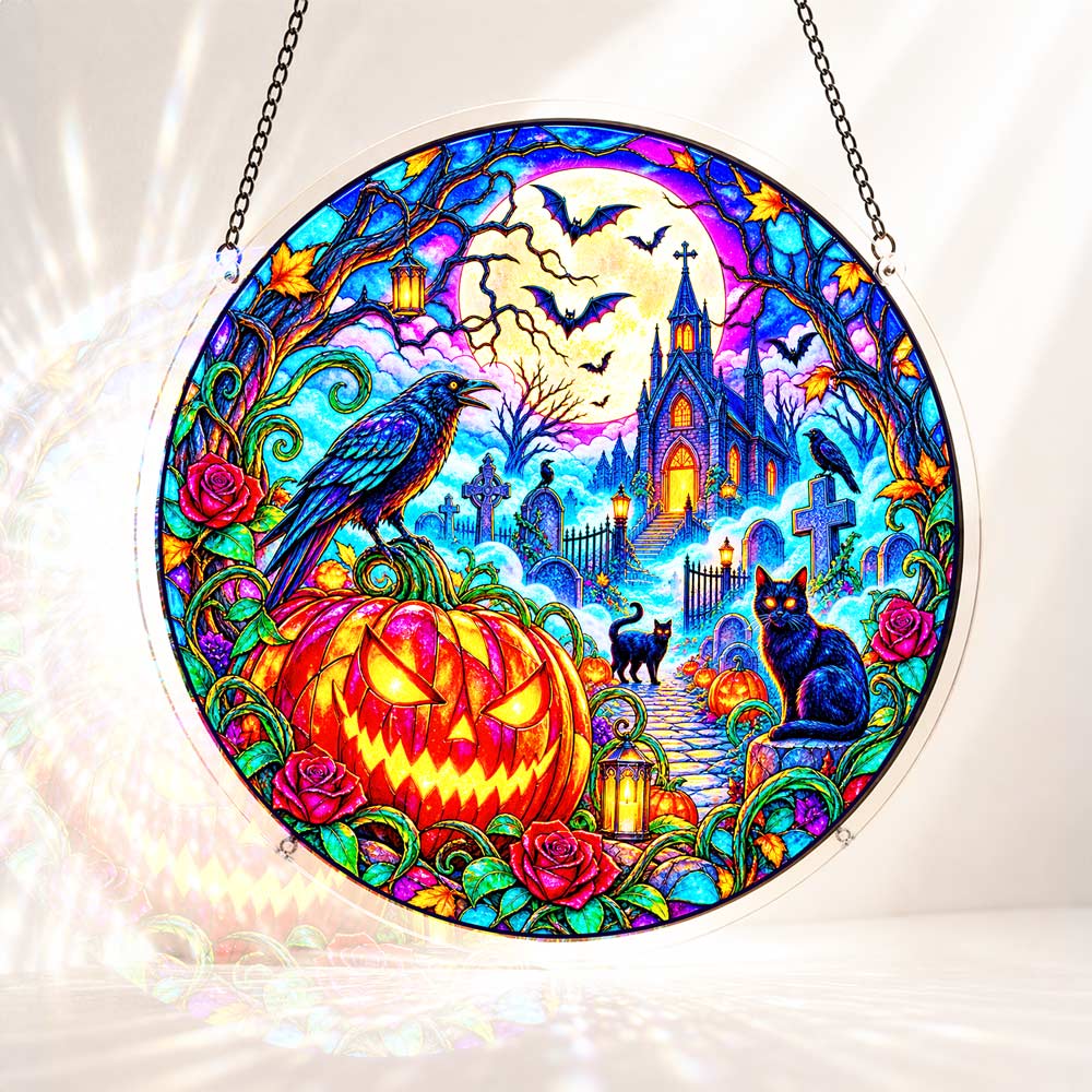 Acrylic Jigsaw Puzzle Suncatcher - Raven Graveyard