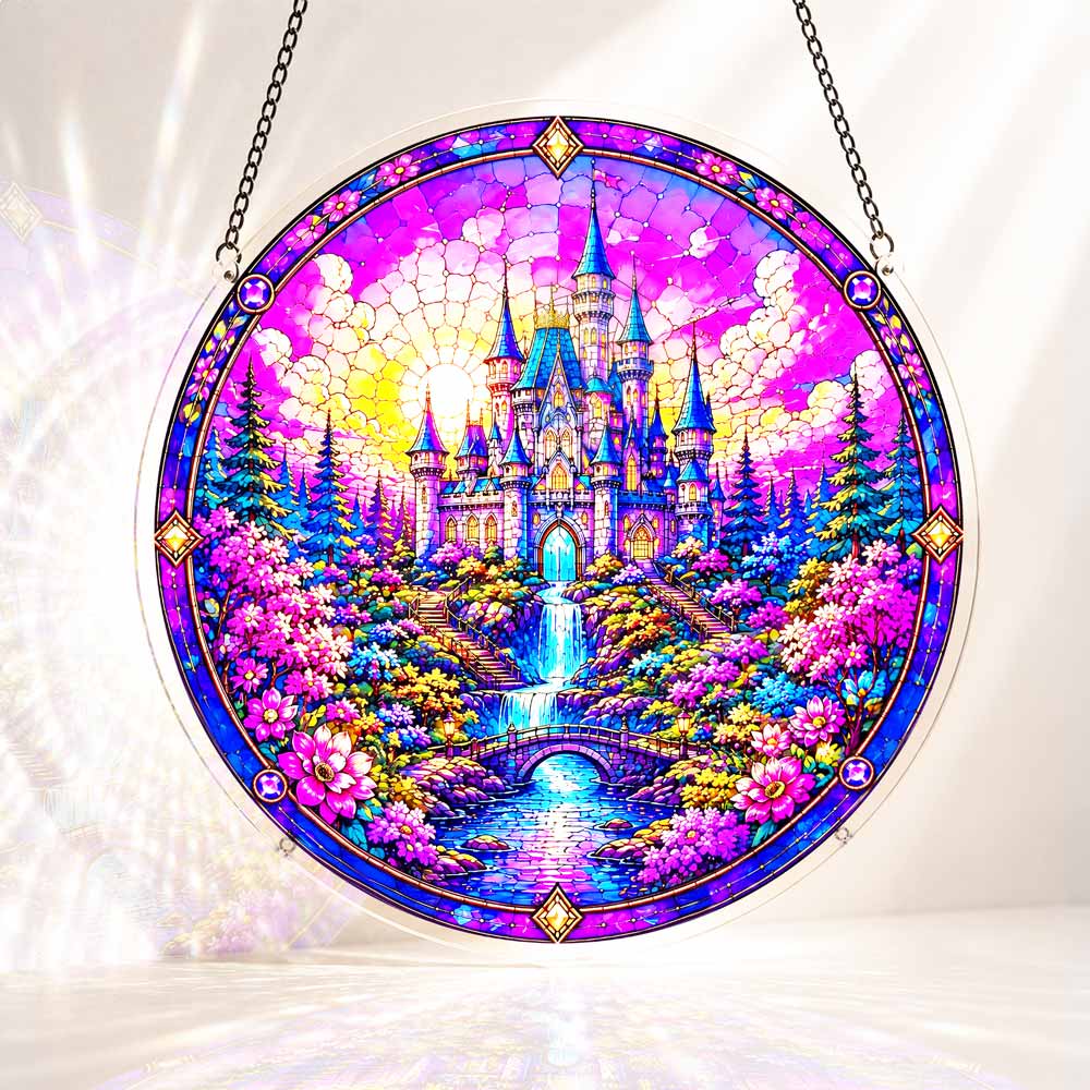 Acrylic Jigsaw Puzzle Suncatcher - Castle Garden