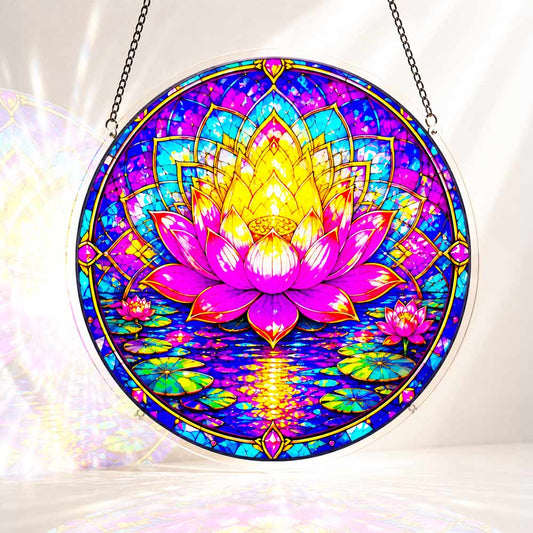 Acrylic Jigsaw Puzzle Suncatcher - Glowing Lotus