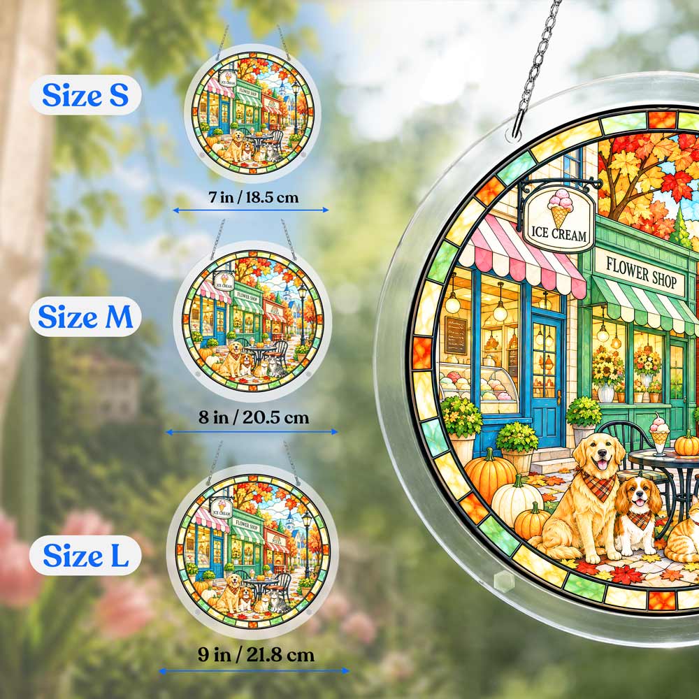 Acrylic Jigsaw Puzzle Suncatcher - Autumn Café