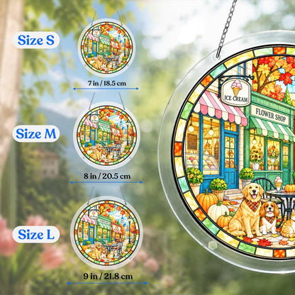 Acrylic Jigsaw Puzzle Suncatcher - Autumn Café