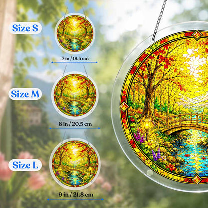 Acrylic Jigsaw Puzzle Suncatcher - Maple Sunset