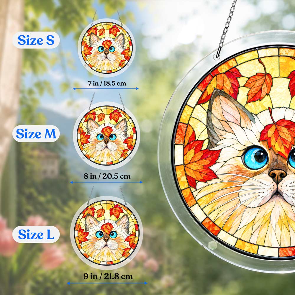 Acrylic Jigsaw Puzzle Suncatcher - Autumn Kitty