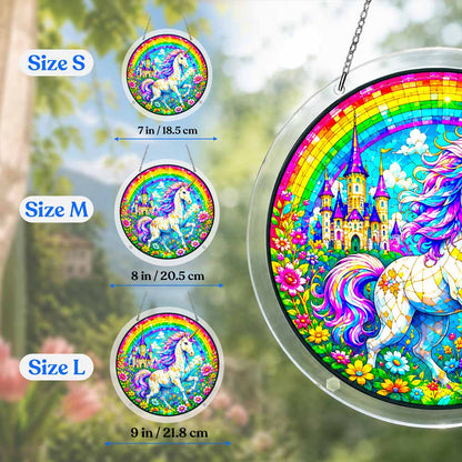 Acrylic Jigsaw Puzzle Suncatcher - Unicorn Rainbow