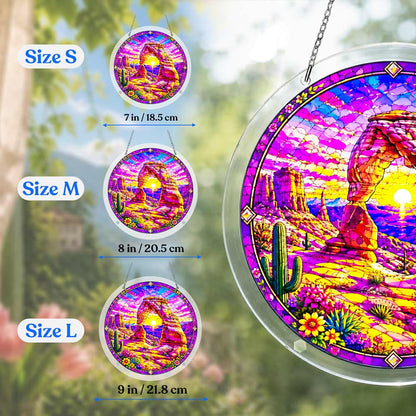 Acrylic Jigsaw Puzzle Suncatcher - Desert Sunset