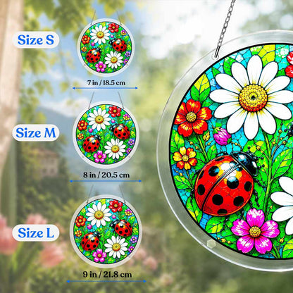 Acrylic Jigsaw Puzzle Suncatcher - Ladybug and Daisies