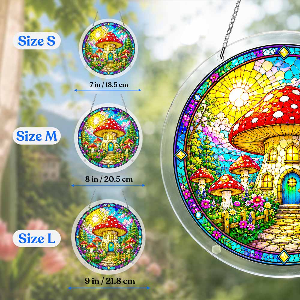 Acrylic Jigsaw Puzzle Suncatcher - Mushroom Hut