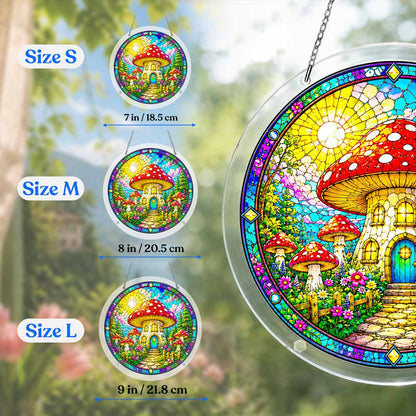 Acrylic Jigsaw Puzzle Suncatcher - Mushroom Hut
