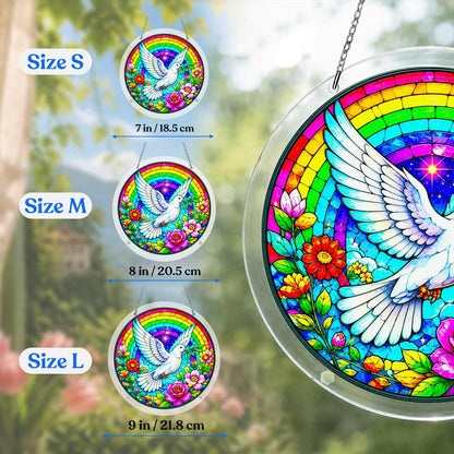 Acrylic Jigsaw Puzzle Suncatcher - Dove & Rainbow