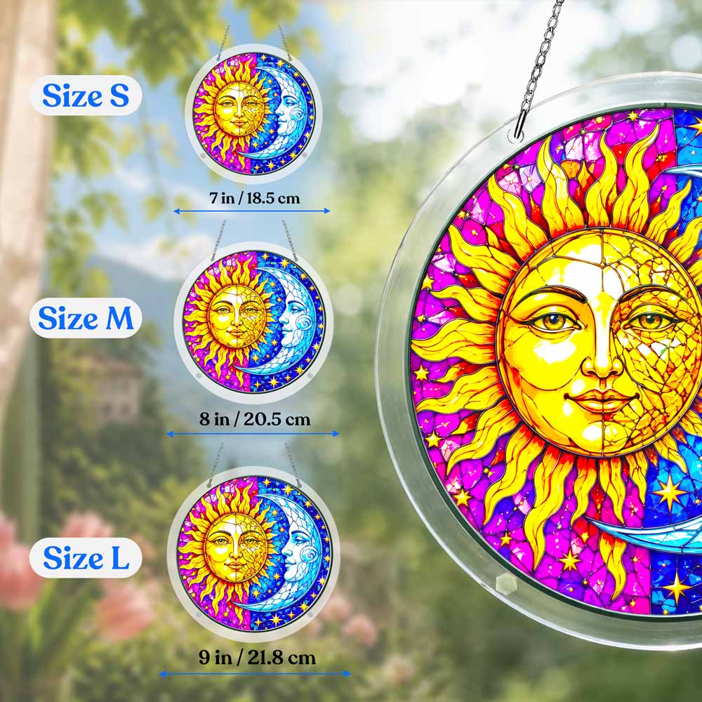 Acrylic Jigsaw Puzzle Suncatcher - Sun & Moon