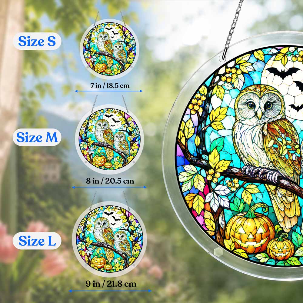 Acrylic Jigsaw Puzzle Suncatcher - Halloween Owls