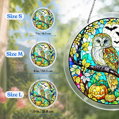 Acrylic Jigsaw Puzzle Suncatcher - Halloween Owls