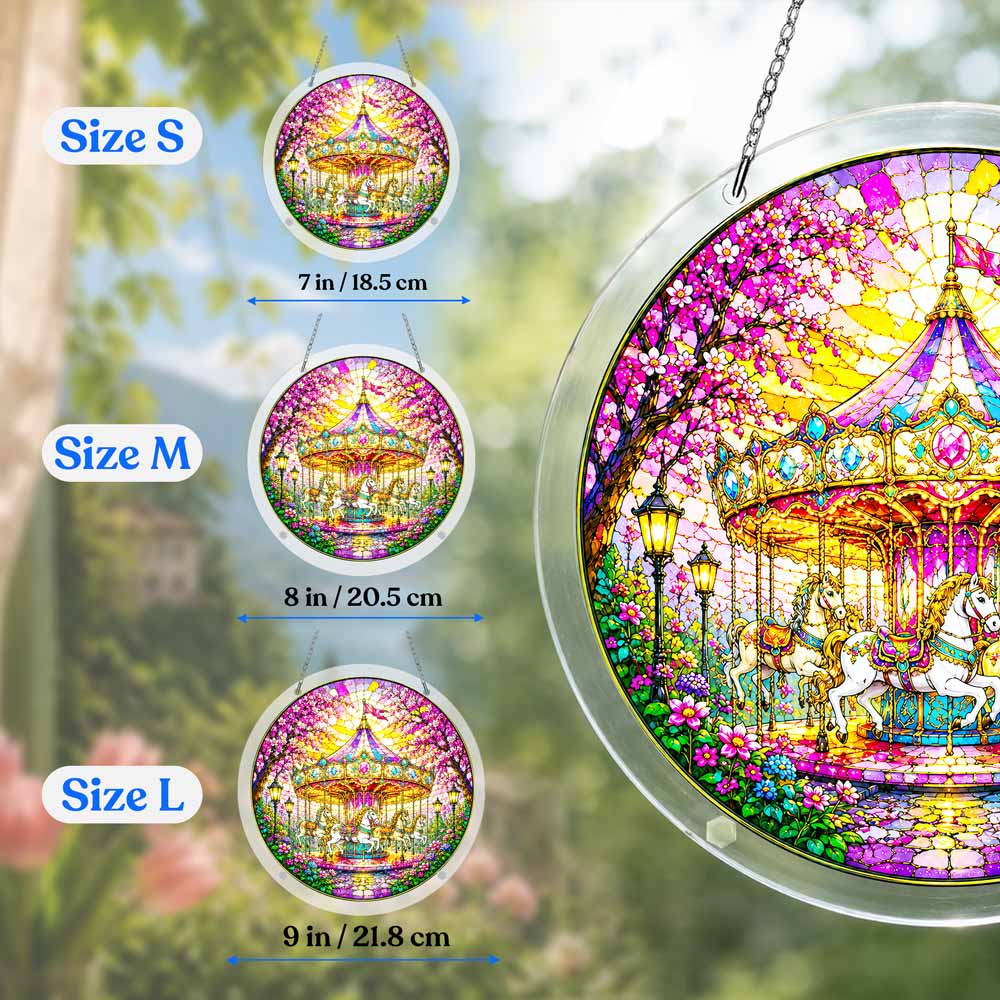 Acrylic Jigsaw Puzzle Suncatcher - Blossom Carousel