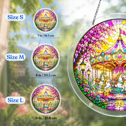 Acrylic Jigsaw Puzzle Suncatcher - Blossom Carousel