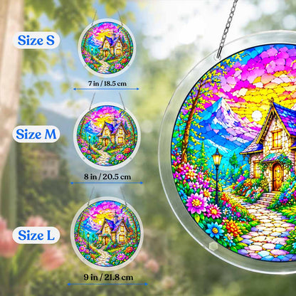 Acrylic Jigsaw Puzzle Suncatcher - Cottage Sunset