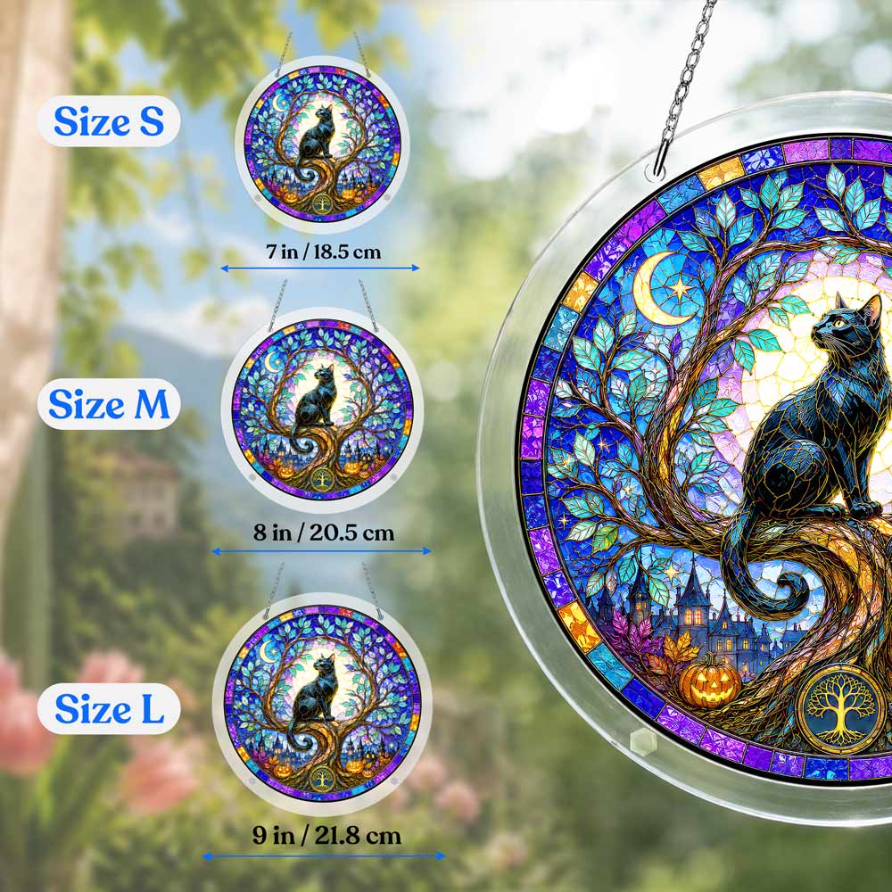 Acrylic Jigsaw Puzzle Suncatcher - Mystic Cat