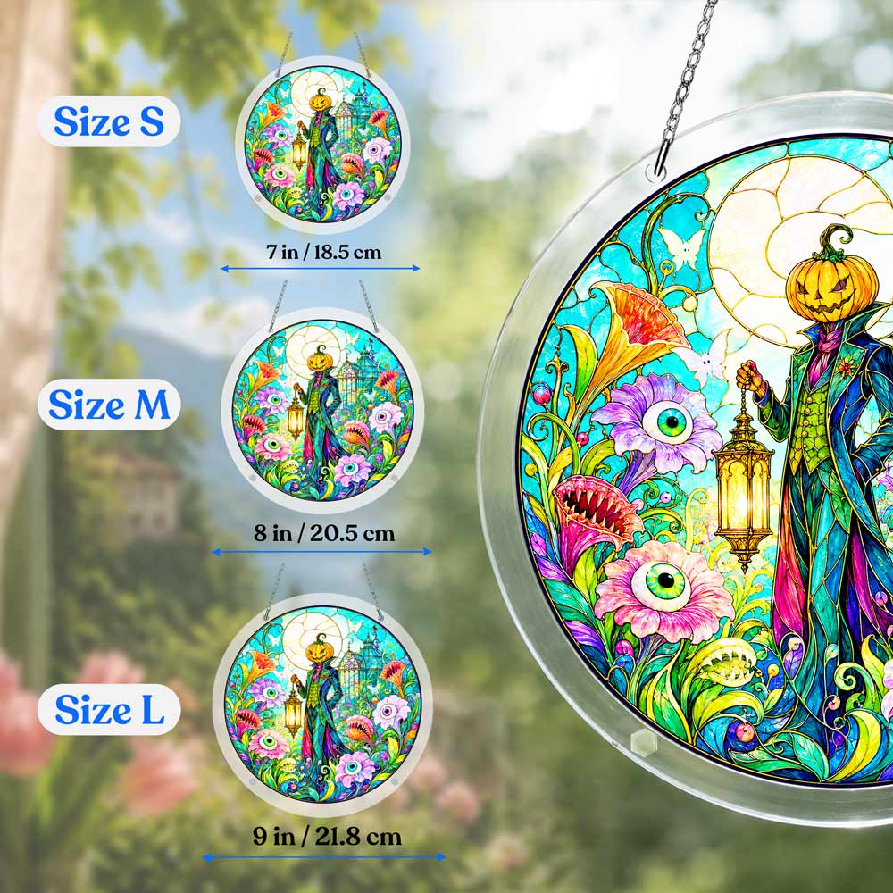 Acrylic Jigsaw Puzzle Suncatcher - Pumpkin Scarecrow