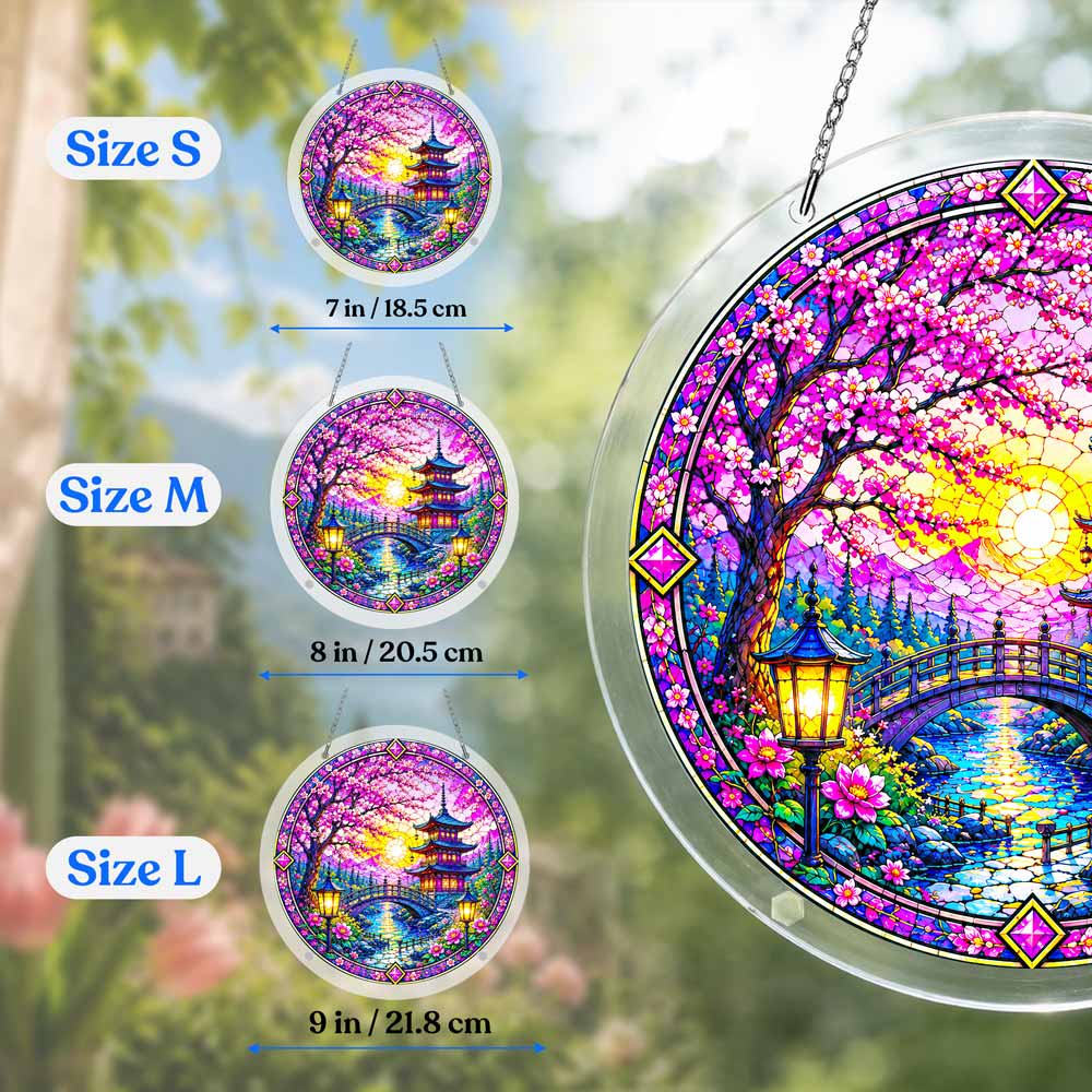 Acrylic Jigsaw Puzzle Suncatcher - Pagoda Garden